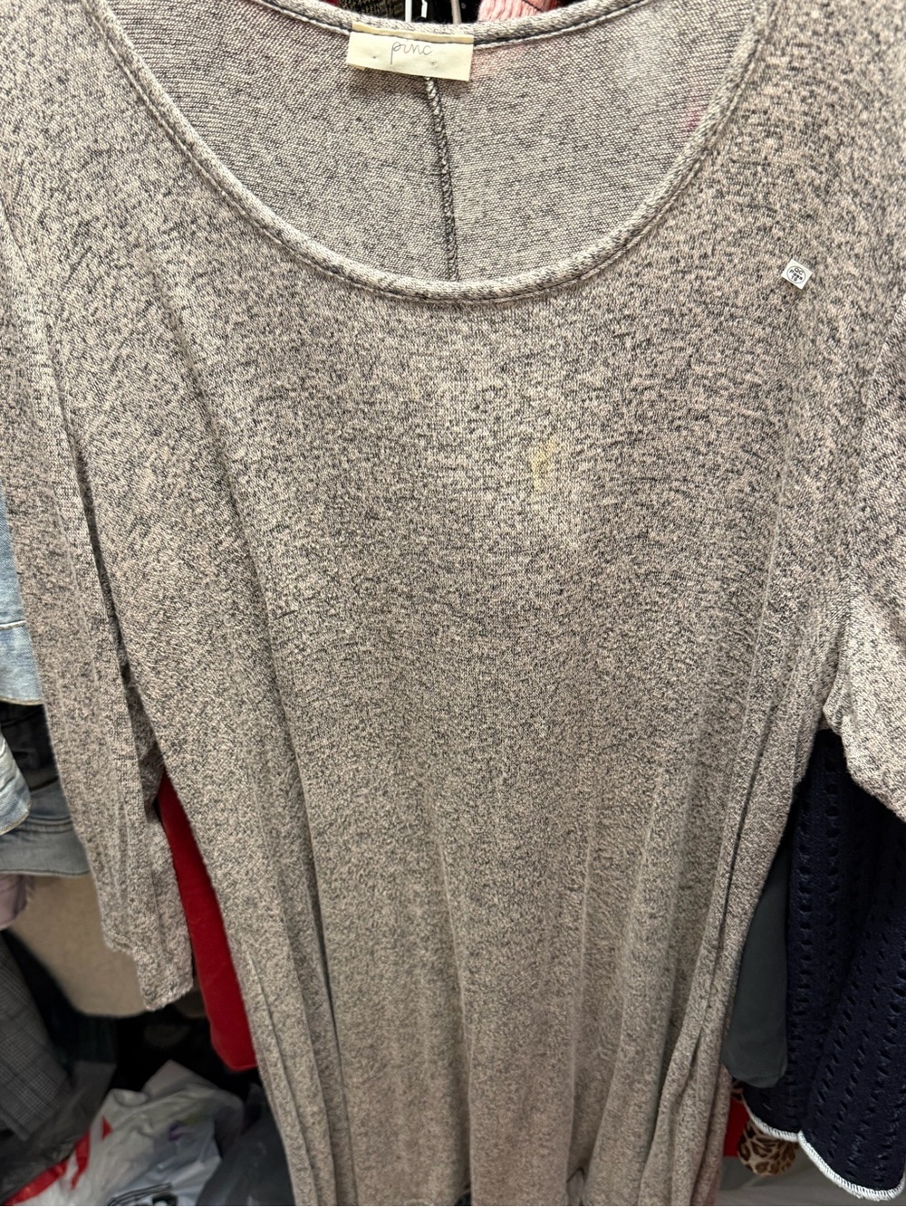 Relaxed Scoop Neck Taupe Tunic -